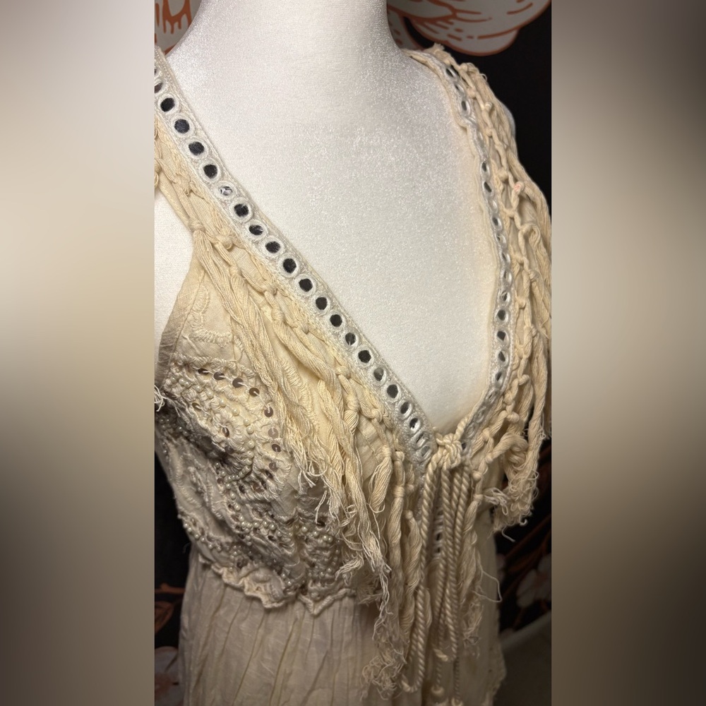 Boho Lace Maxi Dress — Cream - Picture 6 of 8